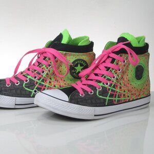 Converse Junior 6Y Neon Double Chuck Taylor All Star 649963C Black /Green/pink